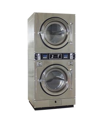 China Commerical Industrial Coin Operated Laundry Double Stack Washer And Dryer for sale