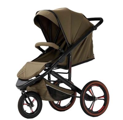 China Custom Wholesale 3 Wheel Lightweight Manufacturer Adjustable Fast Folding Jogger Stroller for sale