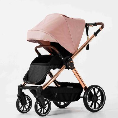 China Lightweight Customizable Designed Luxury Aluminum Alloy Baby Carriage Foldable Portable Baby Stroller 3 in 1 with OEM for sale