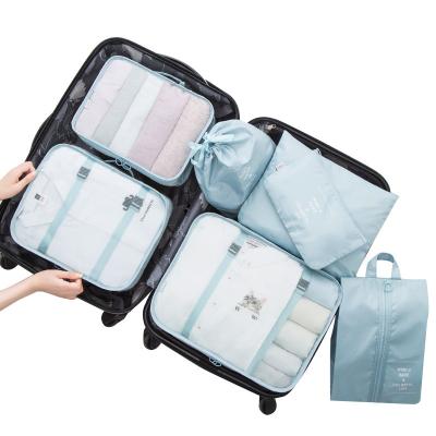 China Customized Hot Selling Fashion Travel Organizer Personalized 7pcs Cubes Set In Business Packing for sale