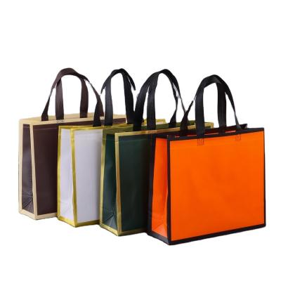 China Handled Eco Friendly Shopping Bags With Logos Printed None Woven Shopping Tote Bag for sale