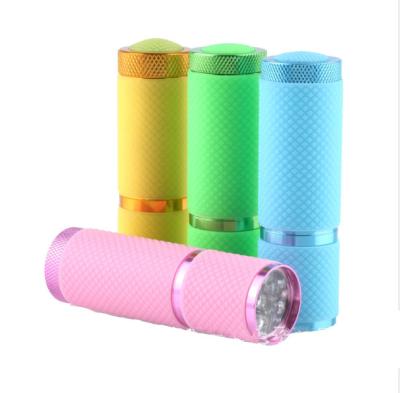 China High Quality Rubber Coating Colorful Aluminum 9leds Pocket Emergency Mini Flashlights for sale