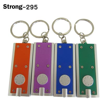 China Promotional Rectangular Colorful Plastic Torch Light Mini Portable White LED Flashlight Torch Gift Key Chain for sale