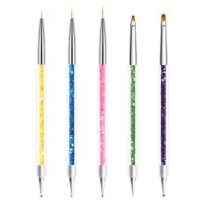 China Logo Brand Professional Nail Tools Durable Customized Acrylic Double Point Brush Nail Set for sale