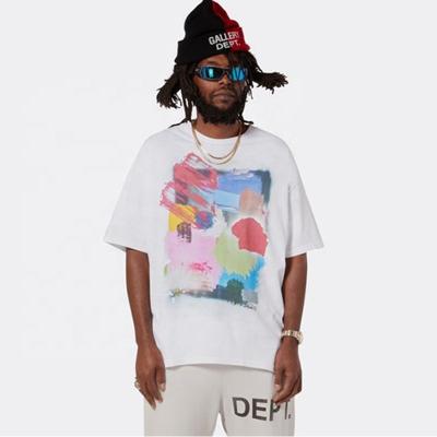 China 2023 Anti-Wrinkle Fashion Design High Street Hip Hop T-shirt Men's Oversized Vintage Washed Shirts For Men for sale