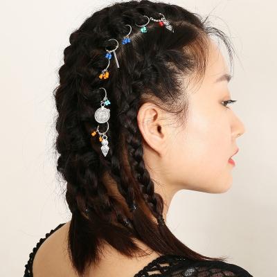 China Women 2023 Hot Selling Trendy Hip Hop Shell Star Colorful Ring Braid Hair Punk Hand Cut Jewelry Fashion Hair Accessories for sale