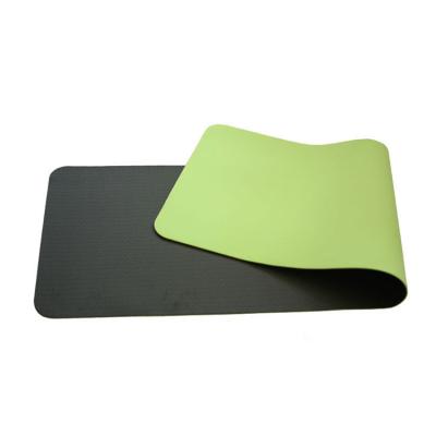 China Non-slip Dark Green Fruit No Line Wave Pattern Tape Position Foldable Yoga Mat Wholesale for sale