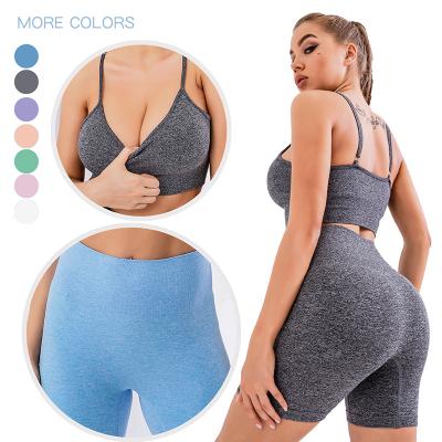 China 7 Colors Breathable Exercise Yoga Suit, Workout Quick Dry Sweat Suit, Seamless Running Butt Lift Yoga Pants Suit for sale