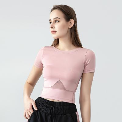 China Shirts & Tops Hot-selling Short Sleeve Yoga Exercise Women Running Fitness T-shirts Summer Fitness Tops for sale