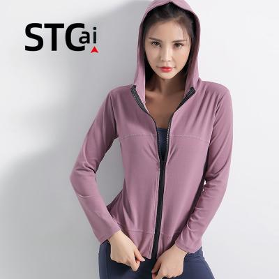 China Breathable Zipper Drawstring To Absorb Sweat Gym Sports Fitness Women Casual Sports Jacket for sale