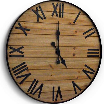 China Antique Style 24 Inch Handmade Wall Clocks Large Large Clock Rustic Wall Clocks for sale