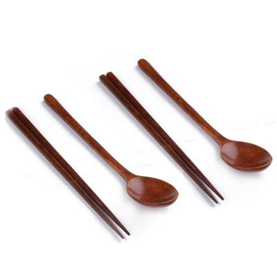 China Viable Korean Tableware Combinations 2pcs Woden Spoon Chopsticks Sets for sale