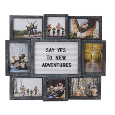 China Handmade Customizable Letter 8-Opening Panel Collage Photo Frame for sale