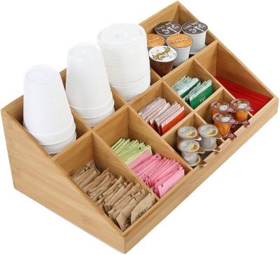 China Sustainable comorgbm- brn 11 compartment coffee condiment organizer for sale