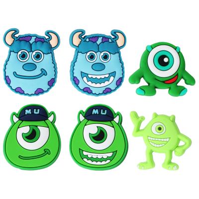 China Hoop Charms Decorations One Set 6pcs Cartoon Wholesale PVC Hoop Shoe Charms Amazon Shoe Croc Soft Rubber Charms As Gift For Kid for sale