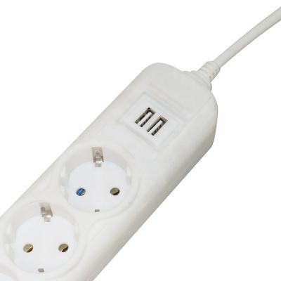 China Universal Convenient Security Extension Sockets Power Table Strip with Dual USB for sale