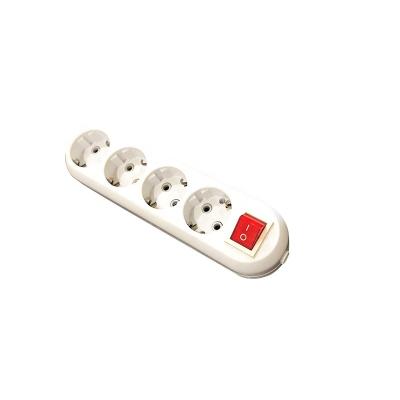 China Factory Direct 4 Outlet Germany Residential / General Purpose Extension Socket Switched Electric Power Strip for sale