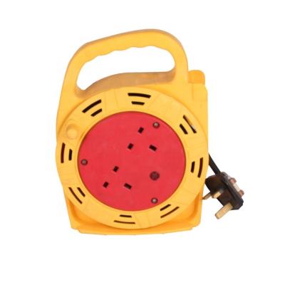 China Safety Zhejiang Jinhua Manufacturer UK Type Cable Reel 4-Outlet Convenient Extension Reel Cable 20m 50m Power Supply Cords for sale