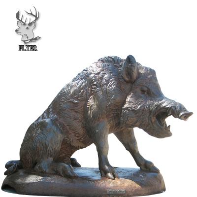 China Life Size Bronze Animal Sculpture Boar Statue In Europe Home Decoration for sale