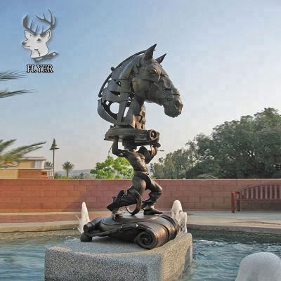 China Europe Abstract Art Outdoor Sculpture Antique Bronze Horse Head Sculpture For Sale for sale