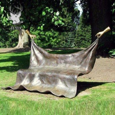 China Abstract Sitting Art Bronze Bench Europe bronze garden bench for outdoor decoration for sale