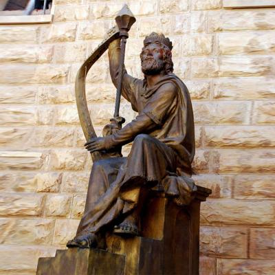 China Europe Jerusalem Mount Sion King David Statue Cast Bronze Life Size King Of Israel Statue Sculpture for sale