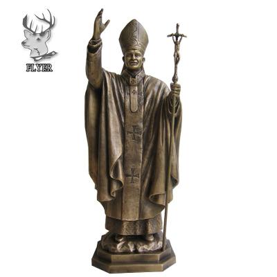 China Europe Outdoor Decoration Life Size Bronze Statue Of Pope Saint John Paul II Bronze Sculpture for sale