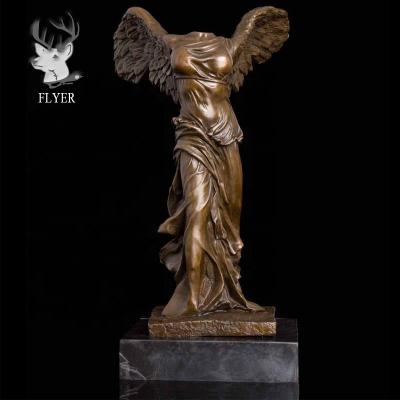 China Life Size Bronze Winged Victory of Europe Goddess of Samothrace Statue Western Famous Angel Statue for sale