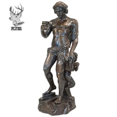 China Human Bronze Sculpture Bacchus Europe Home Decoration Bronze Life Size Statue for sale