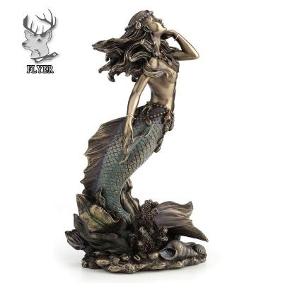 China Europe Beautiful Mermaid Statue Cast Bronze Mermaid Fountain Mermaid Sculpture for sale