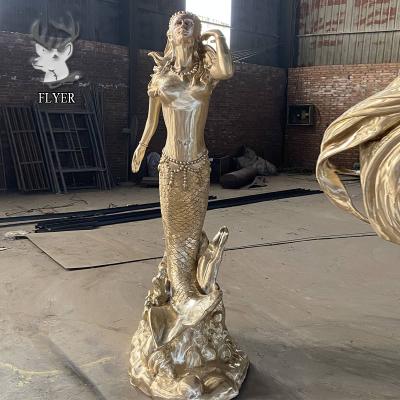 China Europe Cast Bronze Mermaid Statue 3D Wall Mounted Bronze Mermaid Sculpture For Sale for sale