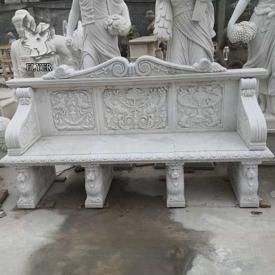 China Contemporary Outdoor Garden Stone Furniture Hand Carving Marble Stone Bench Chair For Sitting for sale