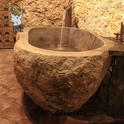 China Best Selling Double Side Natural Marble Bathtub Free Standing Stone Skirted Bathtub (Left Skirted) for sale