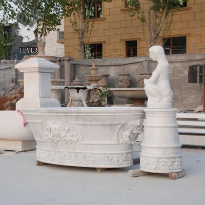 China Free Home White Marble Stone Bathtub For Sale Free Hand Carved White Marble Bathtub for sale