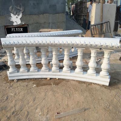 China Contemporary Hand Carving White Marble Stone Balcony Baluster Railing For Sale for sale