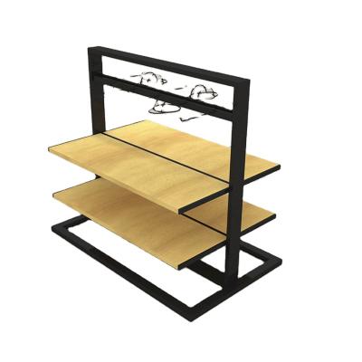 China Living room furniture clothes racks design wooden wooden shelves retail store display rack shelves cosmetic shop furniture display for sale