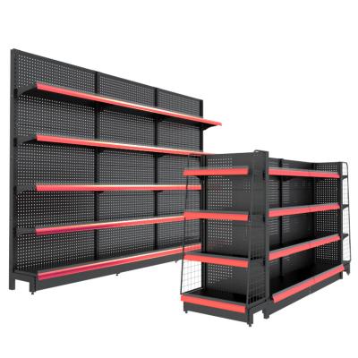 China Heavy Duty Supermarket Shelves Gondola Metal Rack Supermarket Shelving Price Store Shelving Supermarket Display Rack Double Sided for sale