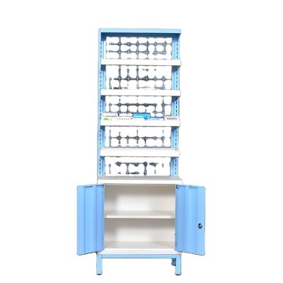 China Metal Pharmacy Shelves Double Sided Medical Pharmacy Display Racks MDF Store Pharmacy Display Rack Medical Shelves With Cabinet for sale