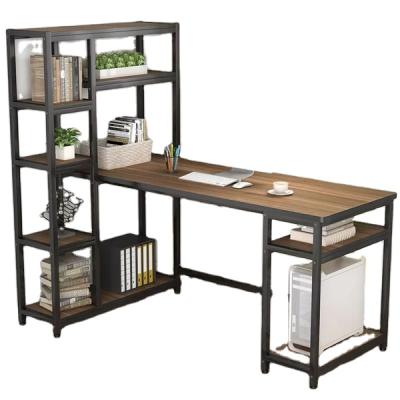 China Home Foldable Living Room Soho Wooden Desk with Storage Shelves Laptop Gaming Solid Wood Workstation for Small Office Good Price for sale