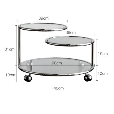 China Adjustable (Height) Around Temper Glass Top Coffee Table Rotating Glass To Fit Center Table Glass Prices With Wheels Design Set for sale