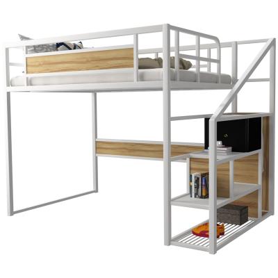 China Modern loft bunk bed with drawers stairs home furniture cheap simple wooden plywood loft bed loft metal metal kids good quality prices for sale