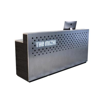 China Retailer Shops Cash checkout counter stainless steel shop counter cashier table design counter cashier checkout recepetion desk for sale