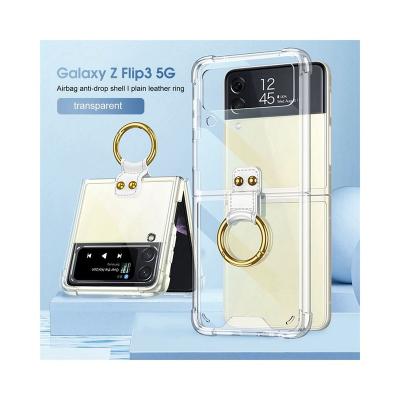 China Transparent Folding Shockproof Phone Case PC Back Cover Phone Case For Samsung Galaxy Z Flip 3 for sale