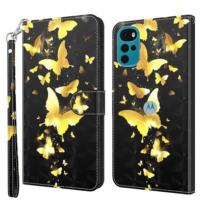 China Stylish Shockproof Color Printed Phone Case 3D Pattern Flip Phone Case For Motorola Moto G22 Animal Case for sale