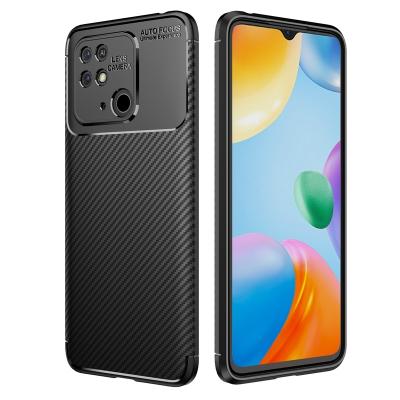 China Carbon Fiber Hearth Shockproof Silicone TPU Back Cover Auto Phone Shockproof Protective Case For Xiaomi Redmi Note 11 10C pro for sale