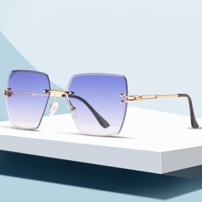 China Hot 2021 Fashion Sun Glasses Ebay Sale Designer Square Subglasses Women Sunglasses Men's Rimless Color Sunglasses Ebay for sale