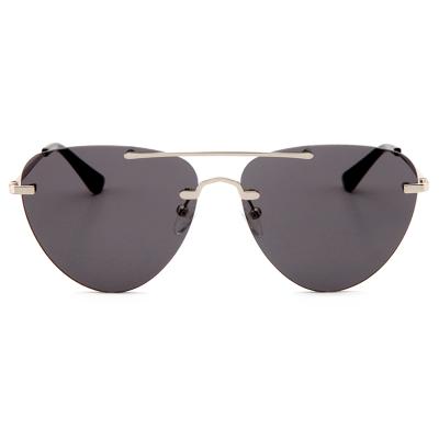 China Fashion OUTLOOK sunglasses wholesale custom made double deck OEM fashion women frameless sunglasses for sale