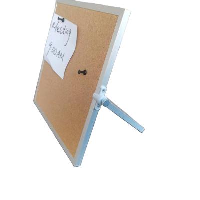 China 25*25cm Hot Sale Portable Office Cork Board Double Sided Note With Customizable Stand for sale