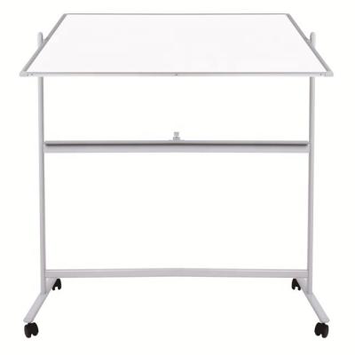 China 360 Movable 120x240cm Hooks And Pen Tray Stand Up Movable Aluminum Frame Rolling Magnetic Whiteboard Portable White Boards for sale