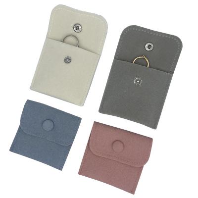 China Printing Logo Jewelery Package Snap Button Eco-friendly Pouch Bags Jewelry Earrings Necklace Pouch Gift Bag for sale